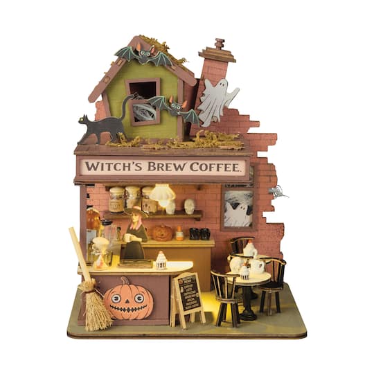 Witch's Brew Coffee Shop DIY Lighted Diorama Kit by Make Market®